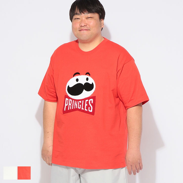 乐天商城 - PRINGLES (プリングルズ) Tシャツ 半袖 メンズ 大きいサイズ プリングルズ サガラ刺繍 クルーネック カットソー 6515701 トップス キャラクター コットン プリント 春 夏