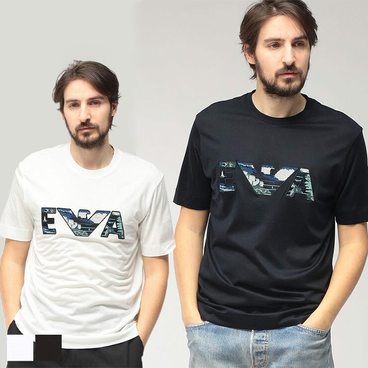 エンポリオアルマーニ EMPORIO ARMANI メンズ Tシャツ 半袖 刺繍ロゴ クルーネック カットソー EAEM5278AF13747 ブランド トップス 刺しゅう 春 夏 sale_1_a