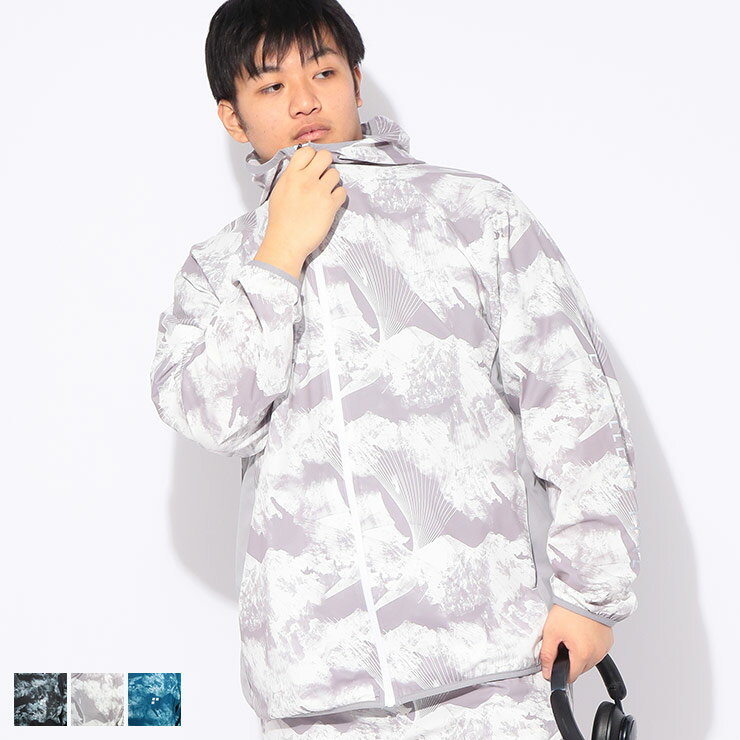 EXCELLENT FINE (エクセレントファイン) パーカー 長袖 総柄 メンズ 大きいサイズ ドライ ストレッチ UVカット フルジップ パーカー BTTS2659 スポーツ アクティブ アウトドア ムーブ