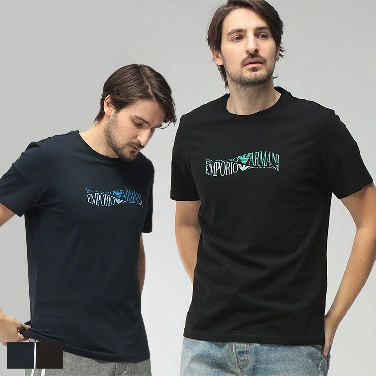 エンポリオアルマーニ EMPORIO ARMANI メンズ Tシャツ 半袖 ウォータープリント クルーネック カットソー EASEM574AF20451 ブランド トップス コットン プリント 春 夏 sale_1_a