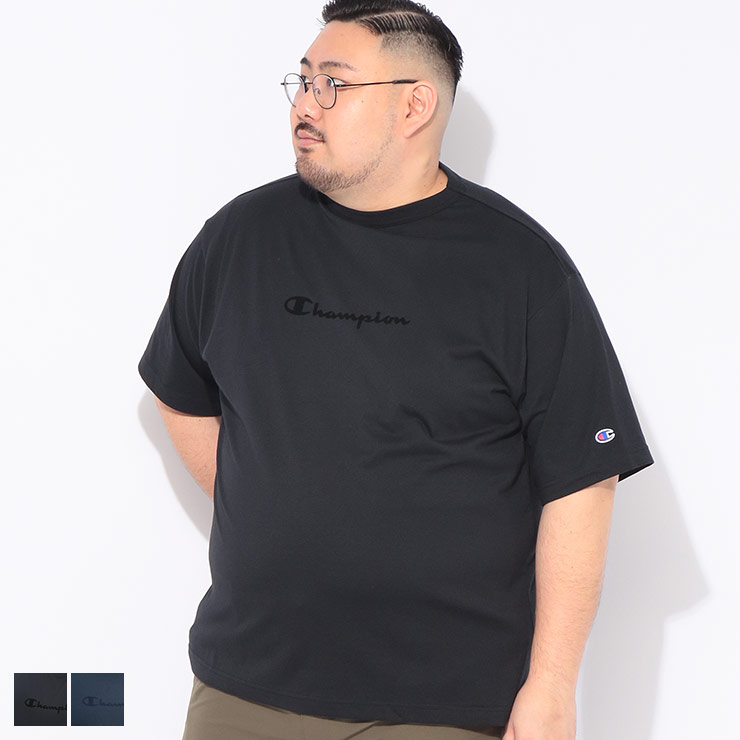 乐天商城 - Champion (チャンピオン) Tシャツ 半袖 メンズ 大きいサイズ シャドーロゴプリント クルーネック カットソー C3D344L トップス コットン プリント 春 夏