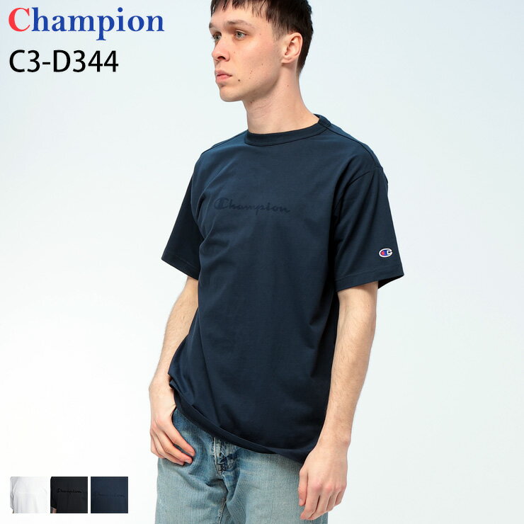 乐天商城 - Champion (チャンピオン) Tシャツ 半袖 メンズ ロゴプリント クルーネック カットソー C3D344 トップス コットン プリント 春 夏