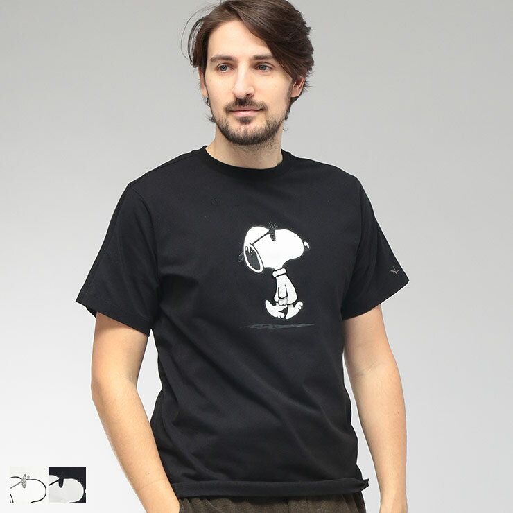 乐天商城 - ウノ ピュ ウノ ウグァーレ トレ リラックス 1PIU1UGUALE3 RELAX メンズ Tシャツ 半袖 スヌーピーコラボ クルーネック カットソー 1PRUST26055 ブランド トップス コットン プリント 春 夏