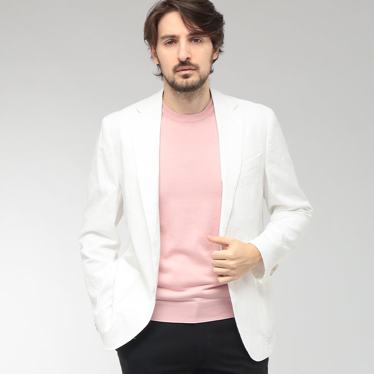 樂天商城 - ヒューゴボス HUGO BOSS メンズ ジャケット シアサッカー シングル 2ツ釦 テーラード HBHANRY10279134 ブランド アウター フォーマル 春 夏 sale_2_c