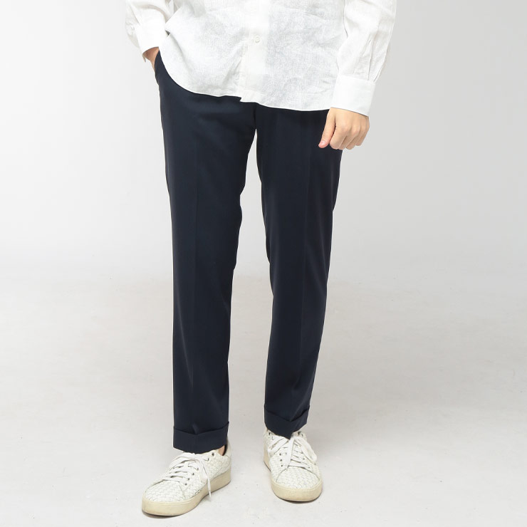 One Tuck - バルバ BARBA メンズ パンツ ウール100％ 無地 ワンタック スラックス BAR350553071 ブランド ボトムス フォーマル ビジネス ウエストゴム sale_3_a