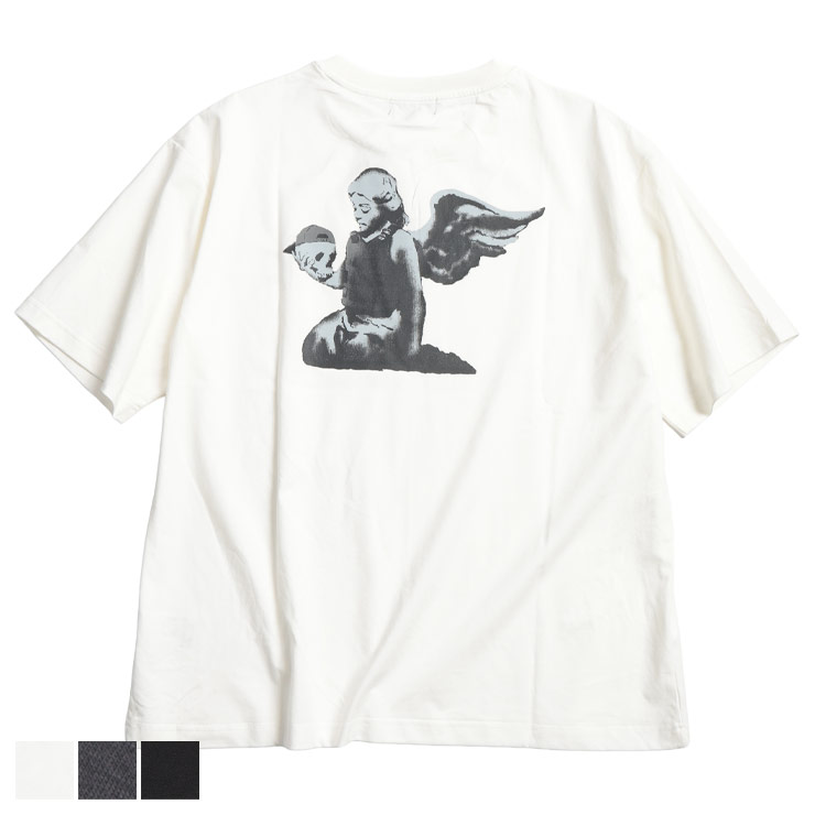 乐天商城 - BRANDALISED (ブランダライズド) Tシャツ 半袖 接触冷感 UVカット バンクシー ストレッチ クルーネック カットソー Angel BR26SU02D12 ユニセックス