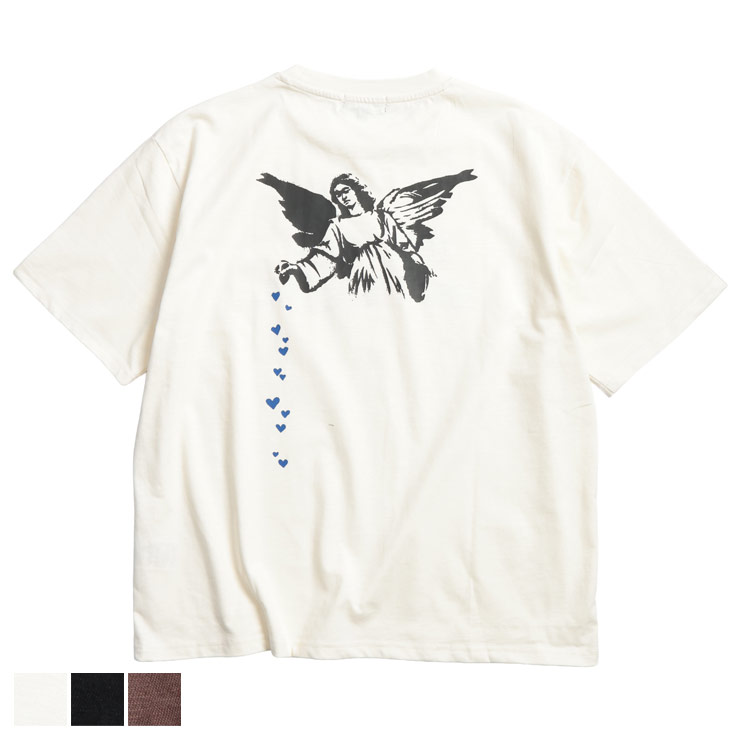 乐天商城 - BRANDALISED (ブランダライズド) Tシャツ 半袖 接触冷感 速乾 バンクシー クルーネック カットソー Angel Herats BR26SU05D12 ユニセックス