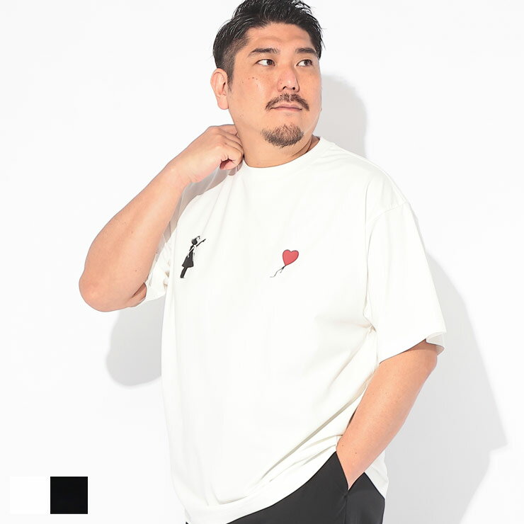 乐天商城 - BRANDALISED (ブランダライズド) Tシャツ 半袖 メンズ 大きいサイズ 接触冷感 UVカット ストレッチ クルーネック カットソー Girl with balloon BR26SU01 トップス プリント 涼しい 春 夏
