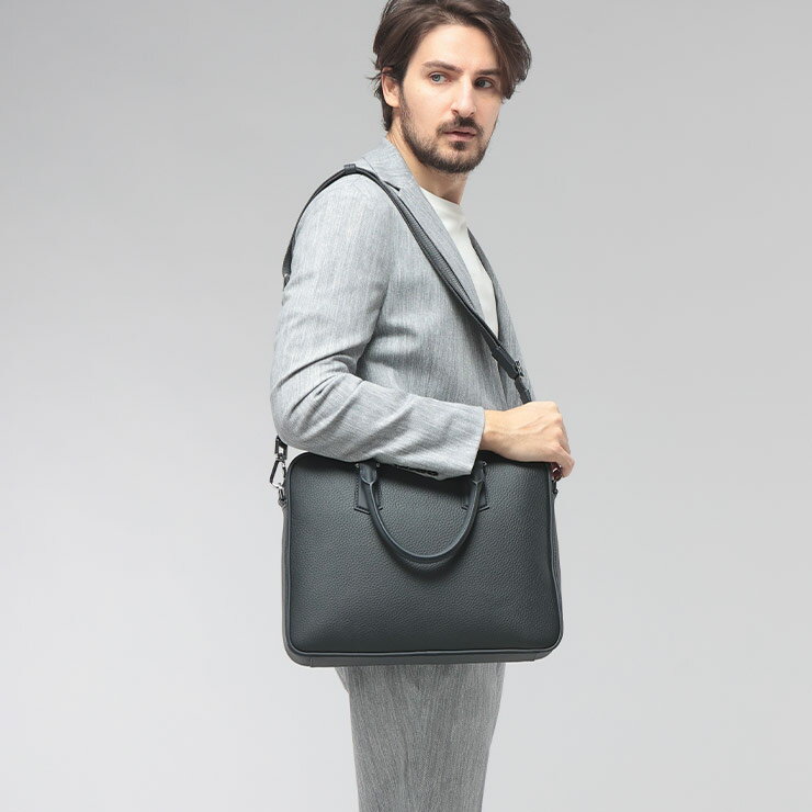 乐天商城 - ヒューゴボス HUGO BOSS メンズ ブリーフバッグ ミニロゴ シボレザー ビジネスバッグ HB50536146 ブランド 鞄 バッグ ショルダー 2WAY ブリーフケース sale_5_a