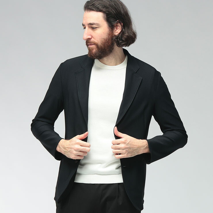 エンポリオアルマーニ EMPORIO ARMANI メンズ シングル ジャケット セットアップジャケットTECHNO JERSEY 3Dマイクロテクスチャー テクニカルジャージー テーラードジャケット EAEM0142TE11109 ブランド アウター ジャケット カットジャケット