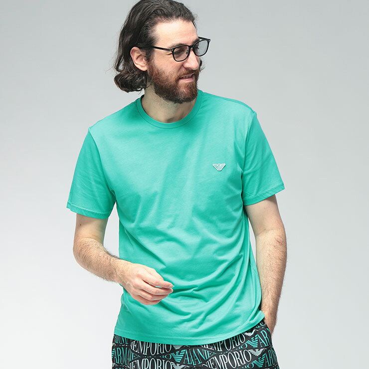 エンポリオアルマーニ EMPORIO ARMANI メンズ Tシャツ 半袖 イーグルロゴワッペン ワンポイント イーグルワッペン クルーネック カットソー EASEM574AF20424 ブランド トップス TEE 春 夏 sale_1_a