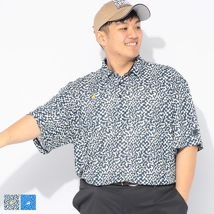 Men'S Wear - le coq sportif (ルコックスポルティフ) ゴルフ ポロシャツ 半袖 le coq GOLF メンズ 大きいサイズ サンクリーンNIR 着る日傘 ミナモ柄 冷感 ポロシャツ LG6SHSB5M トップス シャツ ゴルフ スポーツ