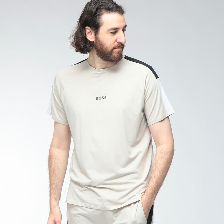 乐天商城 - ヒューゴボス HUGO BOSS メンズ Tシャツ 半袖 ラグラン クルーネック ワンポイントロゴ セットアップ対応 BALANCE HBU50557056 ブランド トップス Tシャツ 春 夏