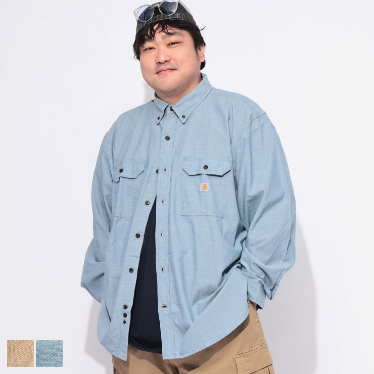 樂天商城 - Carhartt (カーハート) シャツ 長袖 104368D22メンズ 大きいサイズ ワンポイント ボタンダウン ワークシャツ トップス ポケット カジュアル 春 秋