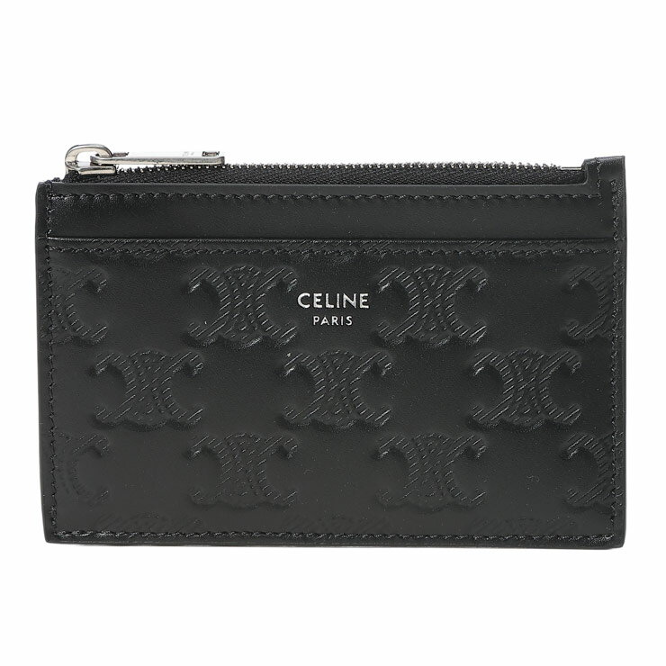 C, L, R, W - セリーヌ CELINE メンズ カードケース CEL10F993FQDトリオンフ エンボス加工 カーフスキン フラグメントケース ブランド 財布 ウォレット カード入れ ミニ財布