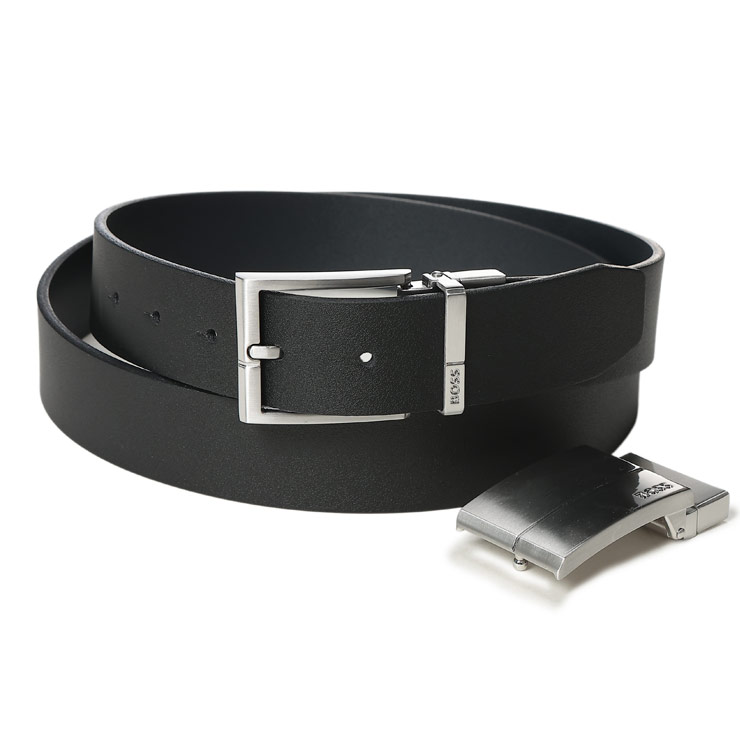 乐天商城 - ヒューゴボス HUGO BOSS メンズ ベルト HB50537100替えバックル カウハイド ブランド ベルト ビジネス カジュアル レザー ギフト