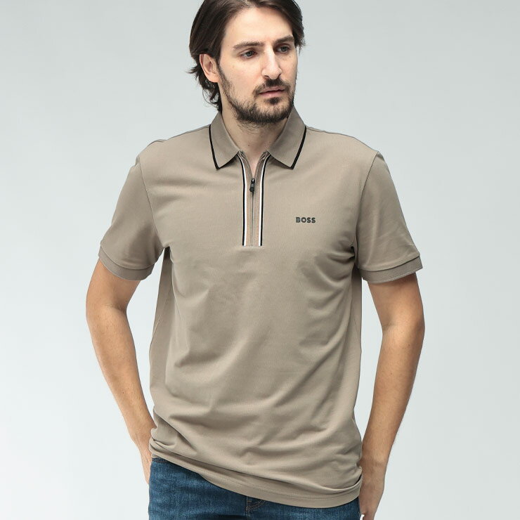 樂天商城 - ヒューゴボス HUGO BOSS メンズ ポロシャツ 半袖 HBG50555698ミニ胸ロゴ ハーフジップ カジュアルシャツ ブランド トップス ポロ コットン ゴルフ 春 夏
