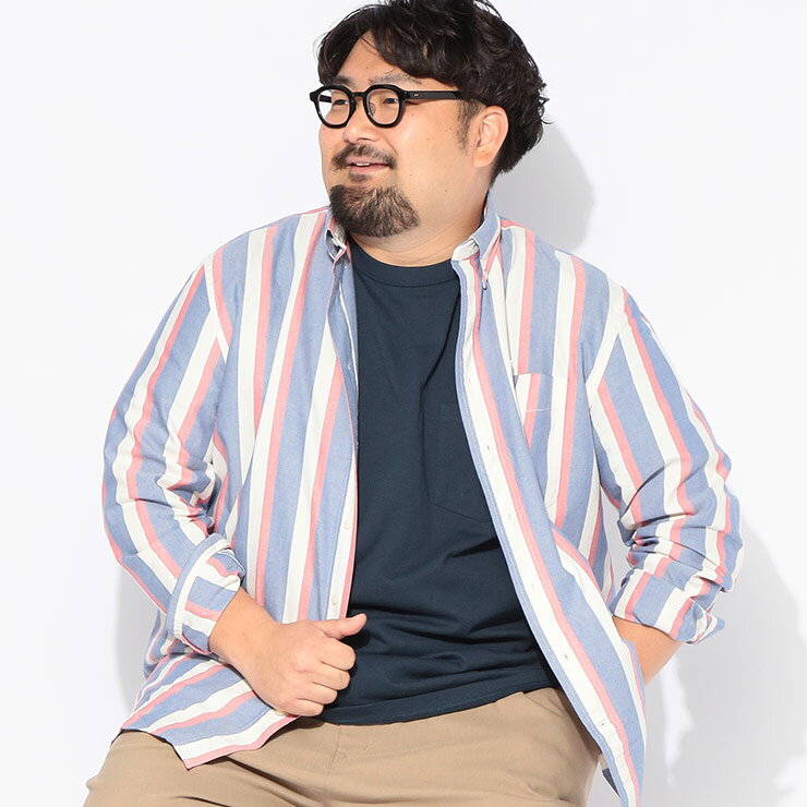 Rakuten - TOMMY HILFIGER (トミーヒルフィガー) シャツ 長袖 MW0MW41695D22メンズ 大きいサイズ コットン100％ ヘリテージ オックスストライプ カジュアルシャツ トップス コットン 羽織 ポケット 柄シャツ カジュアル 春 秋