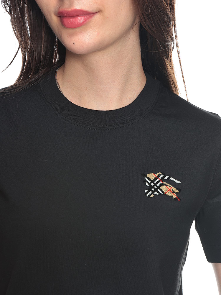 バーバリー BURBERRY レディース Tシャツ 半袖 コットンジャージー クルーネック チェック ワンポイント ロゴ カット zenmall-10125405 ゼンオンライン楽天市場店 サンプル画像3