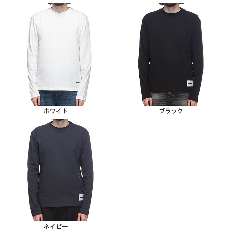 ジルサンダー JIL SANDER ワンポイント クルーネック 長袖 Tシャツ JLGC0002JTN254 ブランド メンズ 男性 トップス Tシャツ ロンT コットン シンプル