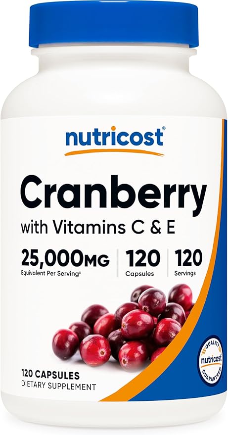 Nutricost クランベリーエキス(25000mg) ビタミンC & ビタミンE 配合 120カプセル Non-GMO グルテンフリー B01N7KMPU3...