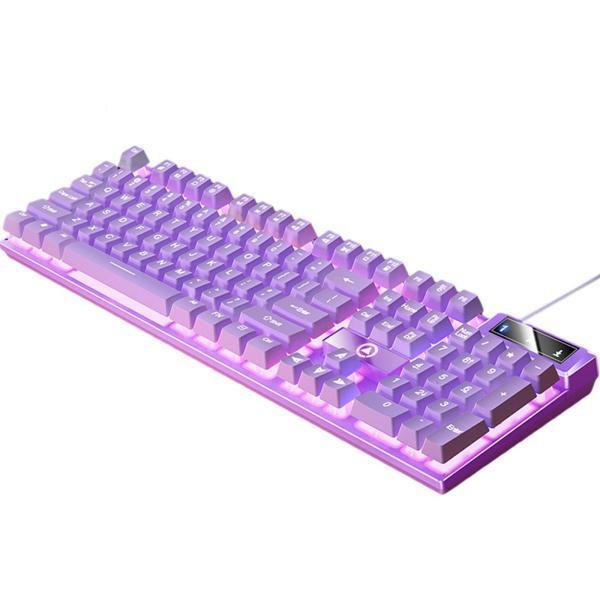 ゲームオフィスパープル用メカニカルゲーミングキーボードUSBLED照明
