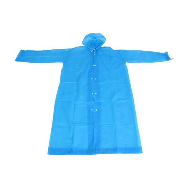 ロングレインコートレインケープ快適なレインウェア防水再利用可能なレインジャケット大人用ブルー