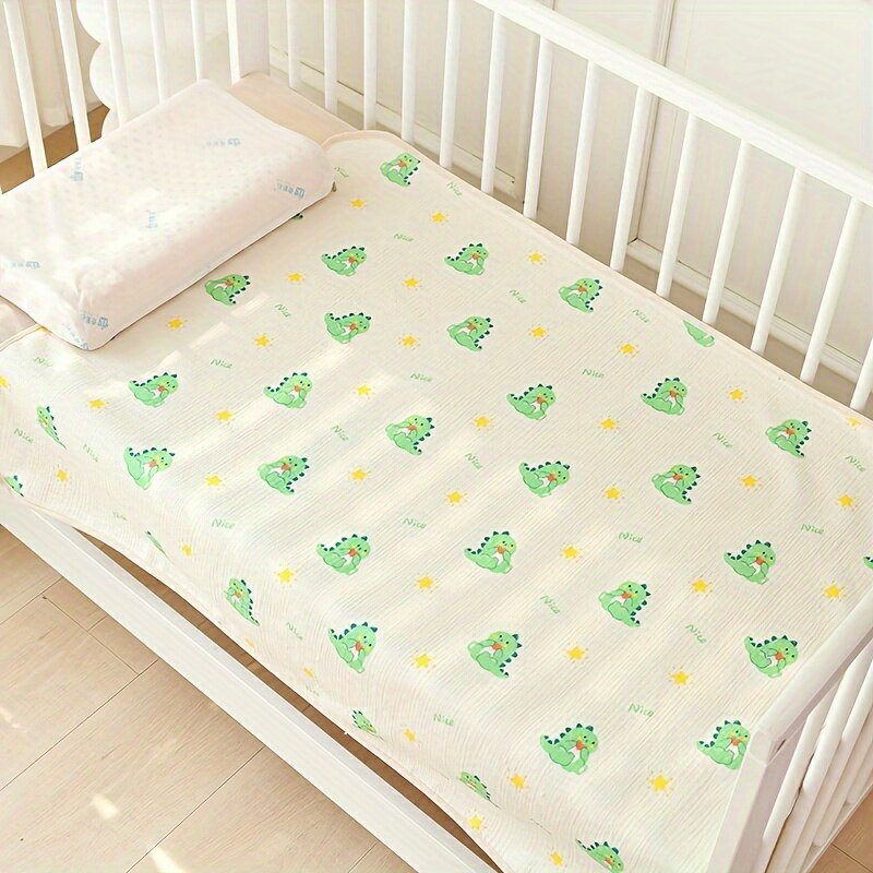 通気性コットンベビーマットレスパッド 80.01x100.08cm - 洗える、防漏おむつ交換マット、かわいい動物プリント付き 幼児＆幼児用.