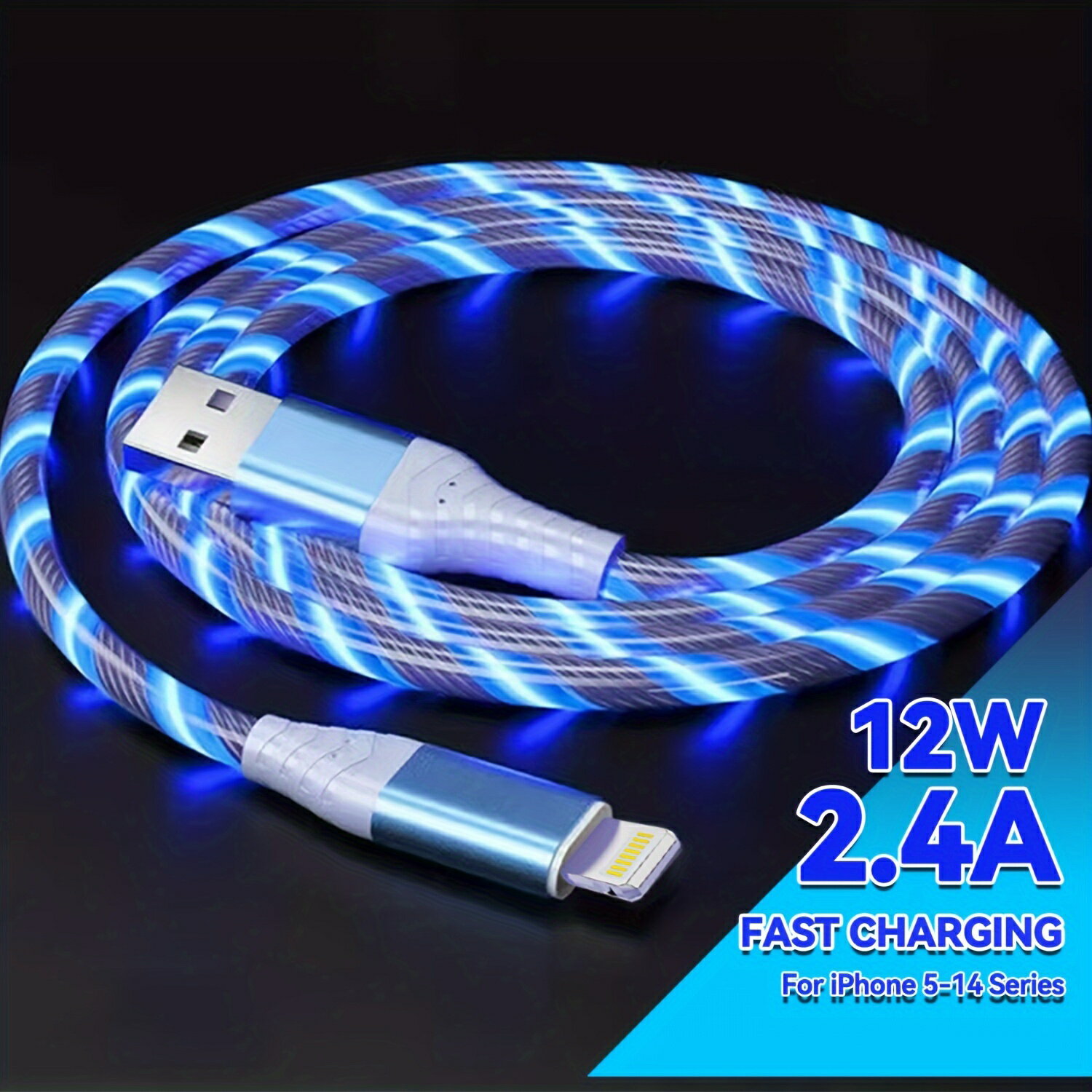 iPhoneiPadiPodAirpodsι®LED饤դUSB-A to Lightning֥롣12WΥǡƱեåȥݥꥨƥեСǡMFiǧںѤߡΤɽ̽ܤ줿᥹-βĻ륱֥롣