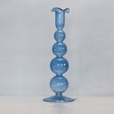 ガラスキャンドルホルダースタンド燭台の装飾ダイニングクリスマス9x26.5cmブルー
