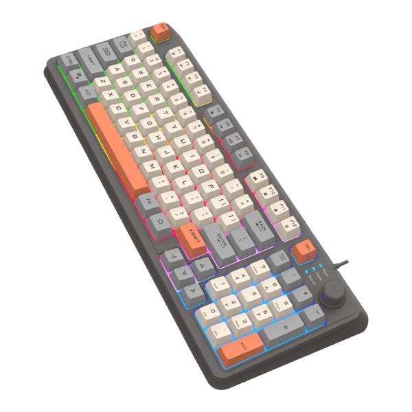 RGB ゲーミング キーボード 94 キー コンパクト USB 有線キーボード Windows PC ゲーマー用 グレー ホワイト