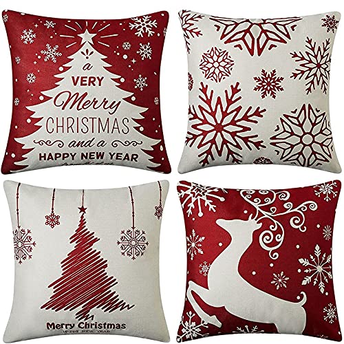 パターン:クリスマスツリー形状:45 X 45 Cm商品重量:‎347 グラム製品サイズ:‎20 x 20 x 3 cm; 347 g· [素敵なデザイン]-これらの枕カバーには、クリスマスツリー、リアルな鹿、美しい雪片など、さまざまなクリスマス要素があります。クリスマス、大晦日、カーニバルバンティングなどのフェスティバルでの家の装飾に最適です。· [付属]-クリスマスピローカバー18x18インチ（約45x45cm）4個セットヒント：パターンは前面のみで、背面には印刷されていません。· [快適で品質]-これらの赤い冬のクリスマス枕カバーはリネンでできており、快適で柔らかい接触、子供とペットに優しいです。色あせや擦り傷がなく、何度も洗ってリサイクルできます。· [クリスマスデコレーションに最適]-これらの4パックのクリスマスクッションケースは、冬やクリスマスのデコレーションに最適です。クラシックでファッショナブルな農家のデザインは、素朴でお祭りの雰囲気を瞬時に追加します。ソファ、ベッド、ベンチ、リビングルームなどにぴったりの冬のクリスマスデコレーションです。これは家族や友人へのデーギフトとしても最適です。· [見えないジッパー]-ジッパーは隠されていて滑らかなので、美観に影響を与えることなく枕を簡単に挿入したり取り外したりできます。破れにくいジッパーの暗号化縫製で安心してお使いいただけます。色：示されているように素材：リネンパッケージの内容：4x枕カバーパッケージの内容は以上です、ほかの産品はここに含まれていません。注：光撮影やディスプレイによって、実際の商品の色やサイズとウェブサイトの色やサイズが若干異なる場合があるかもしれません。また測定許容誤差の範囲は1-3cmです。パターン:クリスマスツリー形状:45 X 45 Cm商品重量:‎347 グラム製品サイズ:‎20 x 20 x 3 cm; 347 g梱包重量:‎347 グラム· [素敵なデザイン]-これらの枕カバーには、クリスマスツリー、リアルな鹿、美しい雪片など、さまざまなクリスマス要素があります。クリスマス、大晦日、カーニバルバンティングなどのフェスティバルでの家の装飾に最適です。· [付属]-クリスマスピローカバー18x18インチ（約45x45cm）4個セットヒント：パターンは前面のみで、背面には印刷されていません。· [快適で品質]-これらの赤い冬のクリスマス枕カバーはリネンでできており、快適で柔らかい接触、子供とペットに優しいです。色あせや擦り傷がなく、何度も洗ってリサイクルできます。· [クリスマスデコレーションに最適]-これらの4パックのクリスマスクッションケースは、冬やクリスマスのデコレーションに最適です。クラシックでファッショナブルな農家のデザインは、素朴でお祭りの雰囲気を瞬時に追加します。ソファ、ベッド、ベンチ、リビングルームなどにぴったりの冬のクリスマスデコレーションです。これは家族や友人へのデーギフトとしても最適です。· [見えないジッパー]-ジッパーは隠されていて滑らかなので、美観に影響を与えることなく枕を簡単に挿入したり取り外したりできます。破れにくいジッパーの暗号化縫製で安心してお使いいただけます。色：示されているように素材：リネンパッケージの内容：4x枕カバーパッケージの内容は以上です、ほかの産品はここに含まれていません。注：光撮影やディスプレイによって、実際の商品の色やサイズとウェブサイトの色やサイズが若干異なる場合があるかもしれません。また測定許容誤差の範囲は1-3cmです。