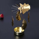 クリスマスティーライトロータリー燭台キャンドルホルダーメタルクリスマス家の装飾フェザー