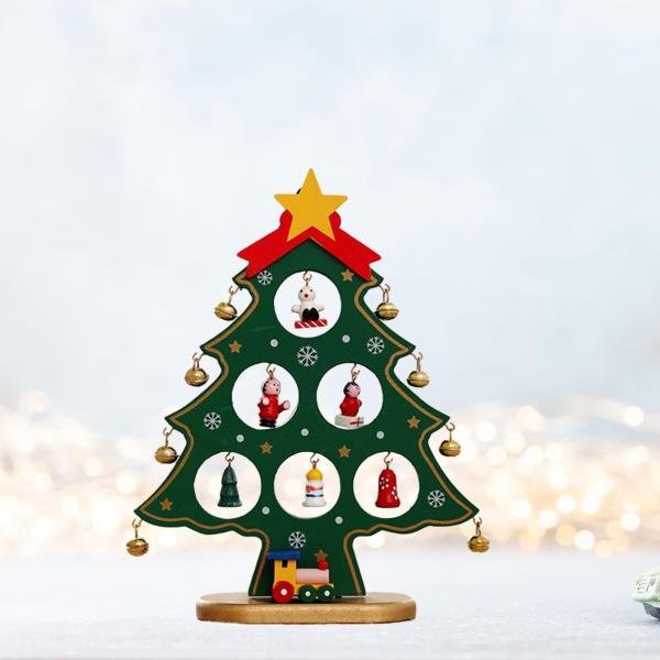 デスクトップ木製クリスマスツリー装飾面白いクリスマスパーティー記念日ホリデーグリーン小