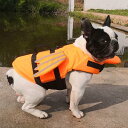 ビーチボートプールオレンジM用に調整可能なハンドル付き犬用ライフジャケット