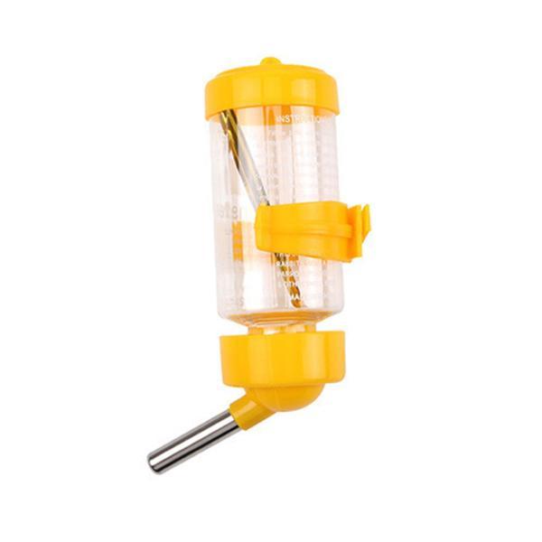 ぶら下げペット自動給水器オウムハムスターケージ飲料水ボトルイエロー