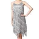 レディース フラッパー ドレス 1920S チャチャ ファッション ラテン ダンス ドレス XL