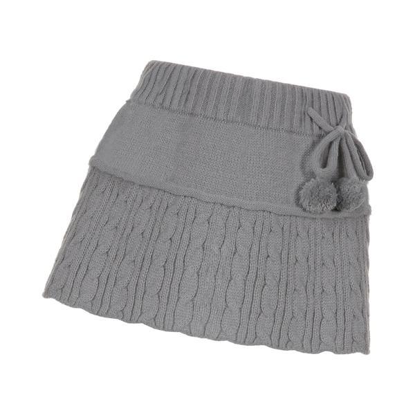 ミニスカート 可愛い リブニット ローウエスト 女の子 無地 ショートスカート レディース L グレー