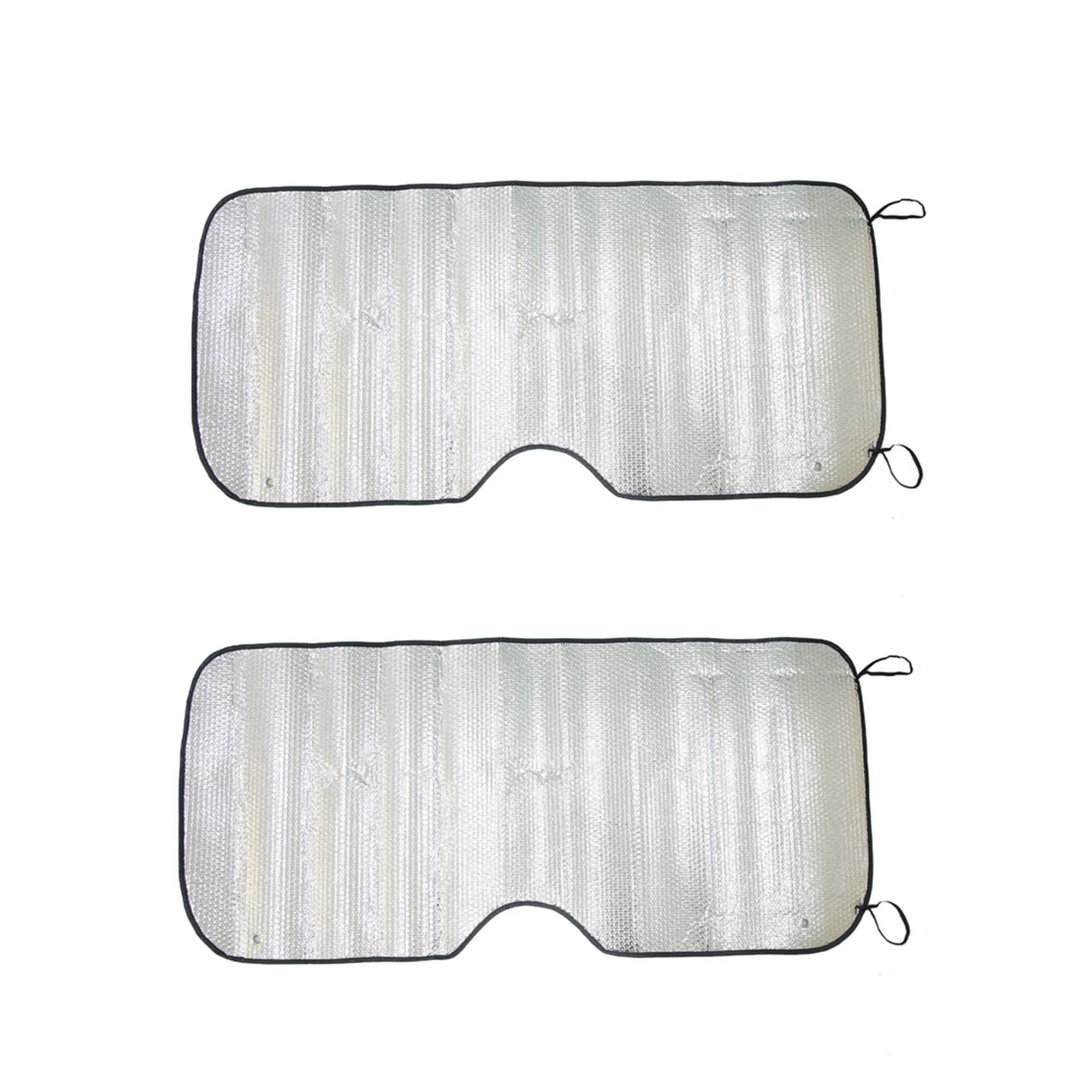 T カーウインドシールドサンシェード アルミホイル 折り畳み式自動車 窓 フロントガラス バイザー 140cm x 70cm 2個入り