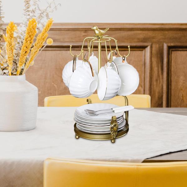 コーヒーカップホルダー カップ乾燥ラック ティーカップラックスタンド 多目的カップスタンド ゴールド