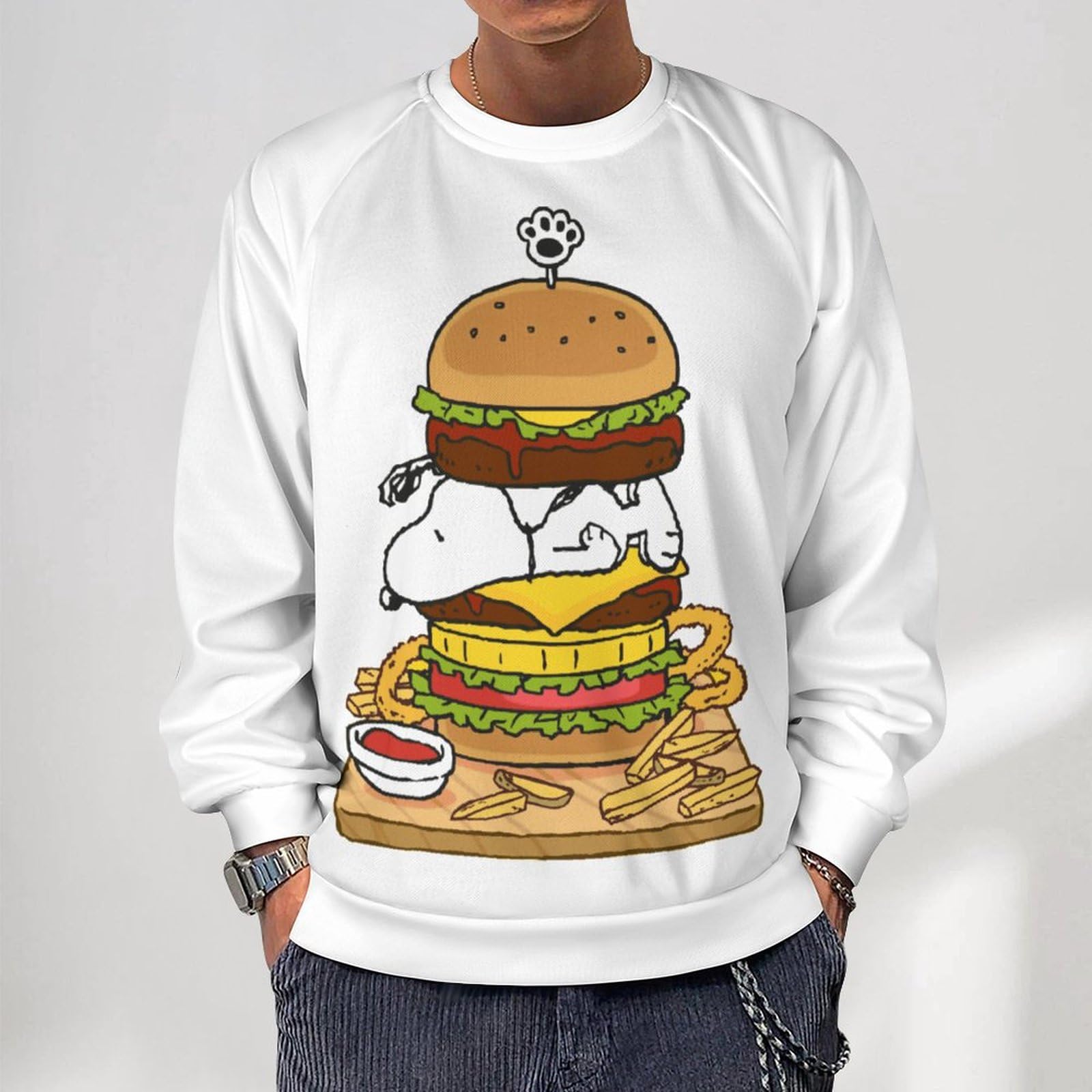 [T] トレーナー メンズ スヌーピー 長袖 大きいサイズ 丸襟 Tシャツ 大きいサイズ プルオーバー スウェット パーカー おしゃれ 人気 春 秋 冬服 創意デザイン