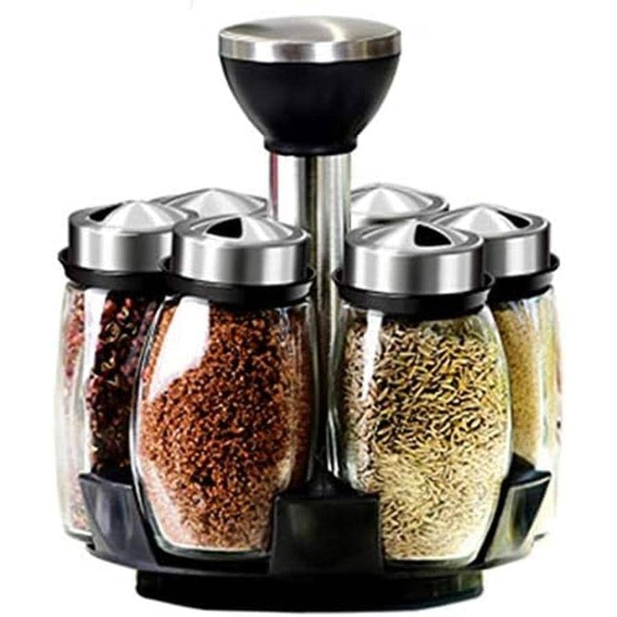 回転スパイスラック キッチン スパイスラック キッチンラック 調味料ラック 7ジャー スパイスラック 瓶..