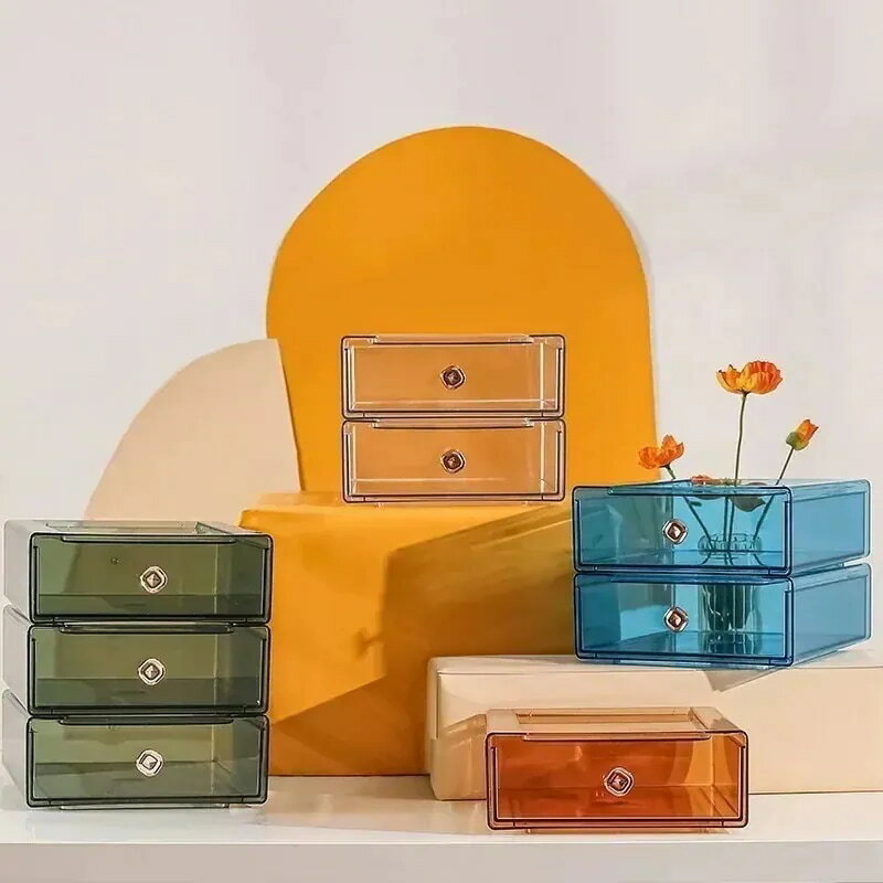 デスク収納ボックス引き出し式学生軽量透明デスク文具化粧品オフィス整理収納収納収納棚371