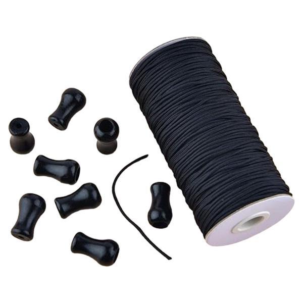 編組ナイロンリフトシェードコード 木製ペンダント付き ユニバーサル編組コード 100M ローマンシェード..