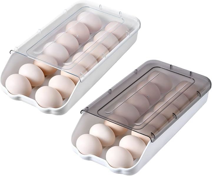 卵ケース 冷蔵庫 収納 エッグホルダー 収納ケース たまごケース 14個入り ブラック クリア セット