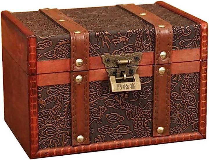 レトロ アンティーク 木箱 ビンテージ エンボス 装飾 収納 インテリア