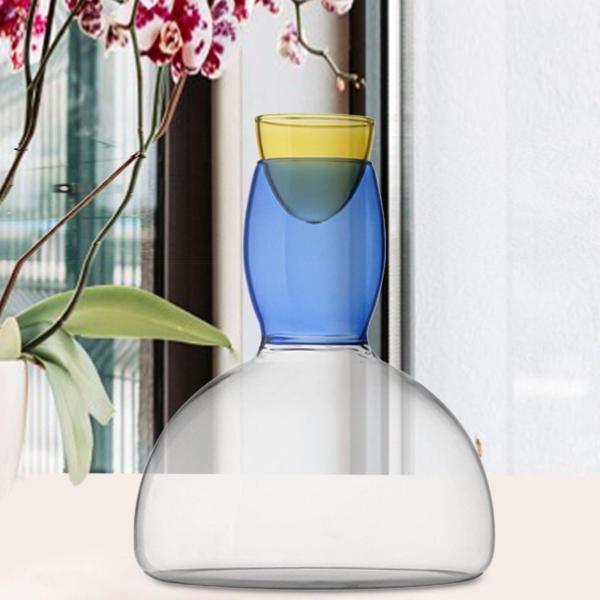 ワインデカンタ カラフル 誕生日プレゼント ワインポアラー 赤ワイン ブランデー キッチン ブルー