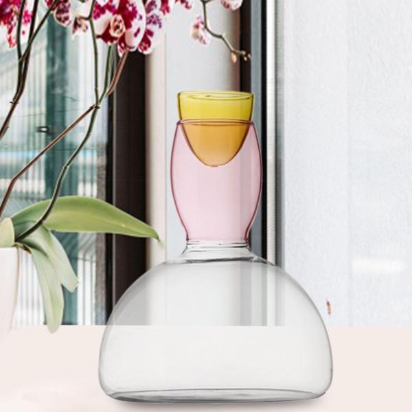 ワインデカンタ カラフルな誕生日ギフト ワイン注ぎ口 赤ワイン ブランデー キッチン用 ピンク