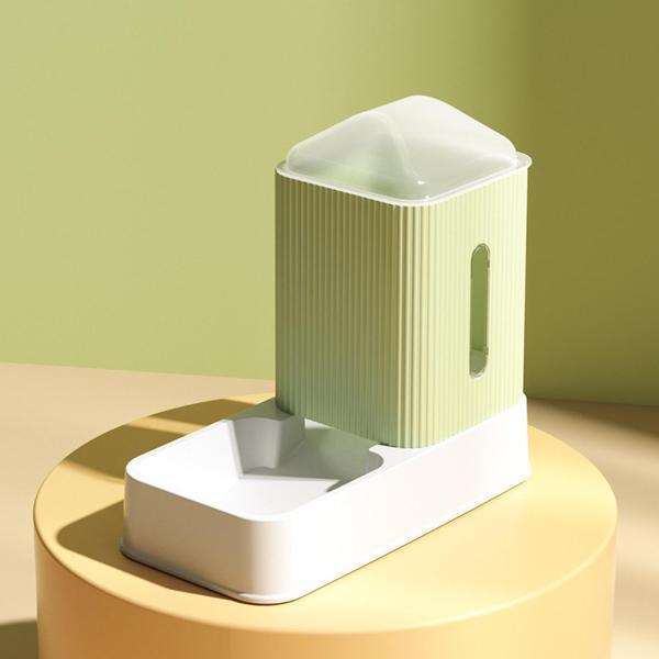 自動ペットフィーダードライフードディスペンサードッグボウル用品パピーグリーンの給餌