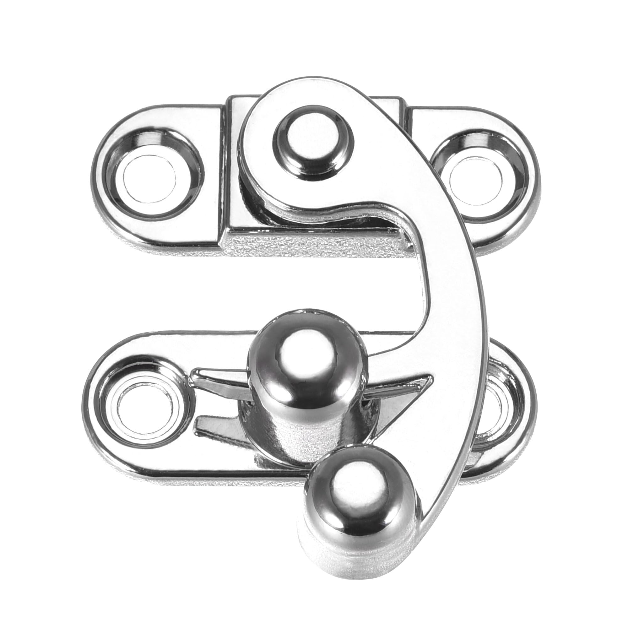 T ビンテージボックスラッチ スイングアームラッチ 留め金ロック 右ラッチ 32mmx28mm シルバートーン 2..